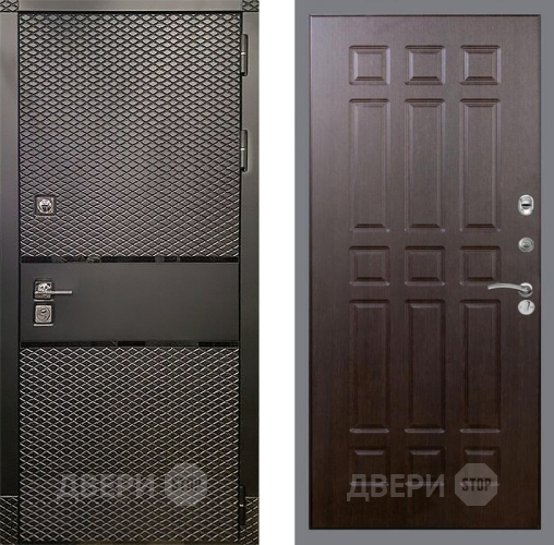 Входная металлическая Дверь Рекс (REX) 15 Черный Кварц FL-33 Венге