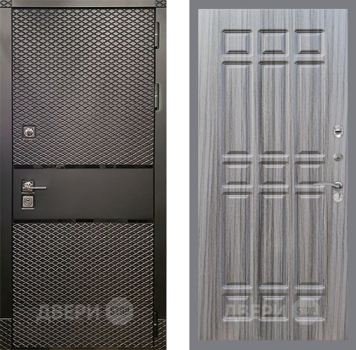 Входная металлическая Дверь Рекс (REX) 15 Черный Кварц FL-33 Сандал грей