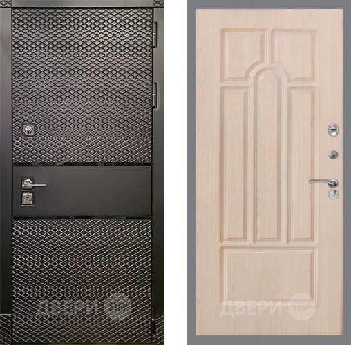 Входная металлическая Дверь Рекс (REX) 15 Черный Кварц FL-58 Беленый дуб