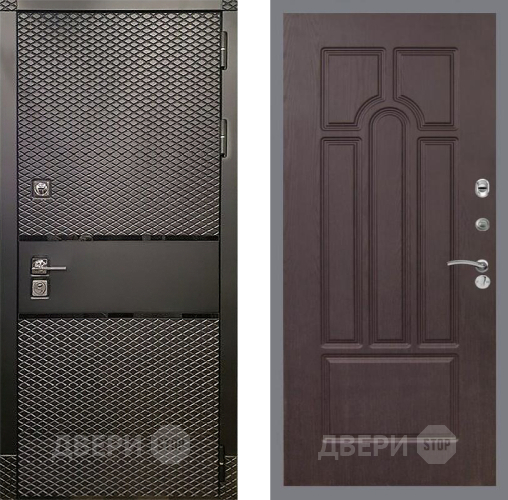 Входная металлическая Дверь Рекс (REX) 15 Черный Кварц FL-58 Венге