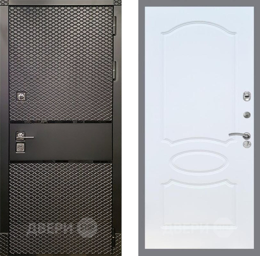 Входная металлическая Дверь Рекс (REX) 15 Черный Кварц FL-128 Белый ясень
