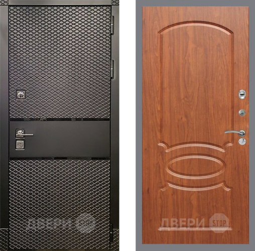 Входная металлическая Дверь Рекс (REX) 15 Черный Кварц FL-128 Морёная берёза