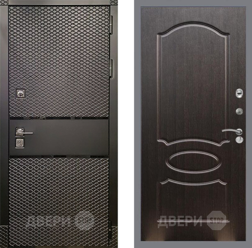 Входная металлическая Дверь Рекс (REX) 15 Черный Кварц FL-128 Венге светлый