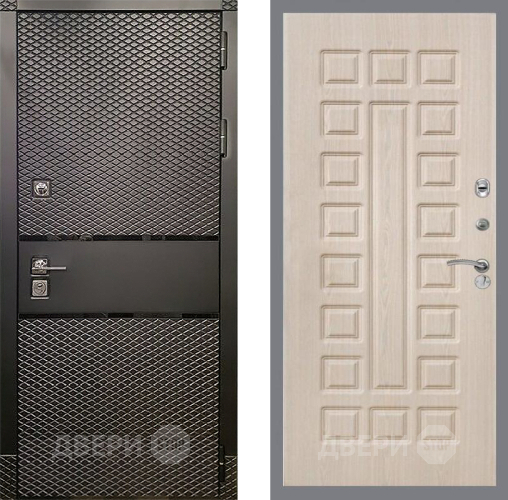Входная металлическая Дверь Рекс (REX) 15 Черный Кварц FL-183 Беленый дуб