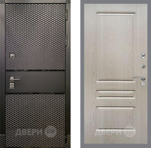 Входная металлическая Дверь Рекс (REX) 15 Черный Кварц FL-243 Беленый дуб