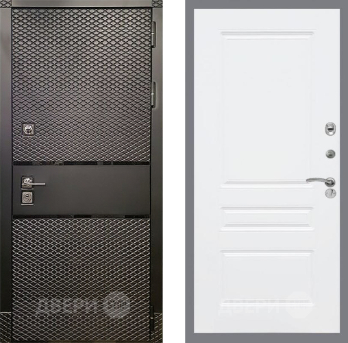 Входная металлическая Дверь Рекс (REX) 15 Черный Кварц FL-243 Силк Сноу