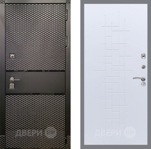 Входная металлическая Дверь Рекс (REX) 15 Черный Кварц FL-289 Белый ясень