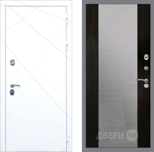Входная металлическая Дверь Рекс (REX) 13 Силк Сноу СБ-16 Зеркало Венге
