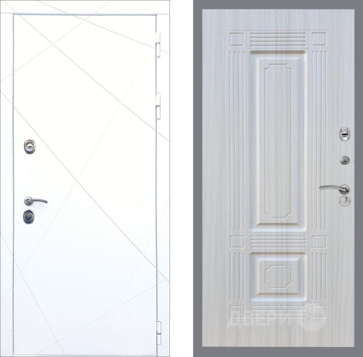 Входная металлическая Дверь Рекс (REX) 13 Силк Сноу FL-2 Сандал белый