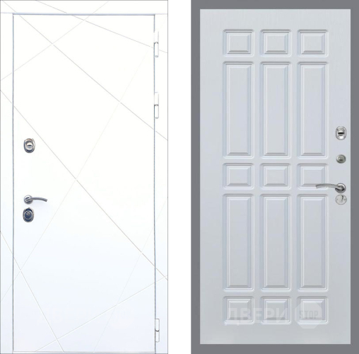 Входная металлическая Дверь Рекс (REX) 13 Силк Сноу FL-33 Белый ясень