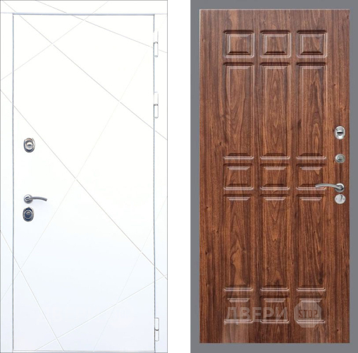 Входная металлическая Дверь Рекс (REX) 13 Силк Сноу FL-33 орех тисненый