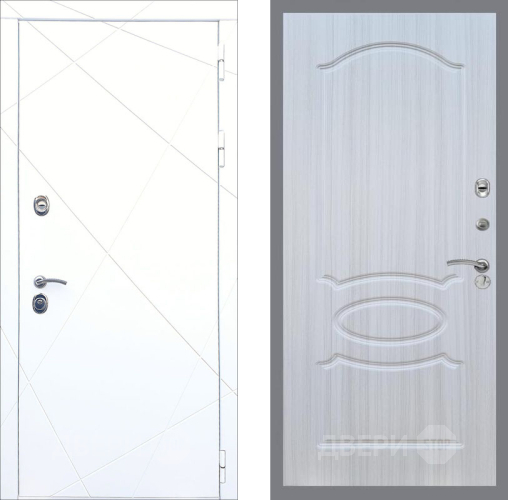 Входная металлическая Дверь Рекс (REX) 13 Силк Сноу FL-128 Сандал белый
