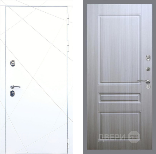 Входная металлическая Дверь Рекс (REX) 13 Силк Сноу FL-243 Сандал белый