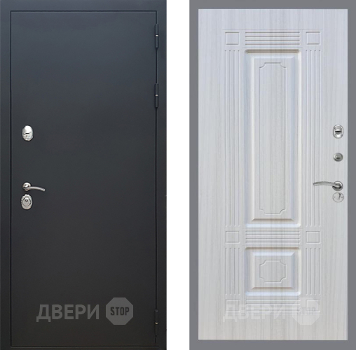 Входная металлическая Дверь Рекс (REX) 5 Черный Муар FL-2 Сандал белый