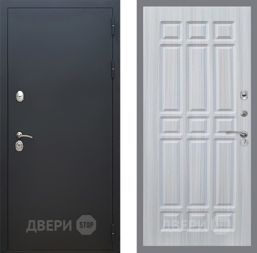 Входная металлическая Дверь Рекс (REX) 5 Черный Муар FL-33 Сандал белый