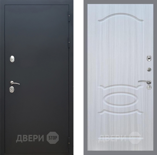 Входная металлическая Дверь Рекс (REX) 5 Черный Муар FL-128 Сандал белый