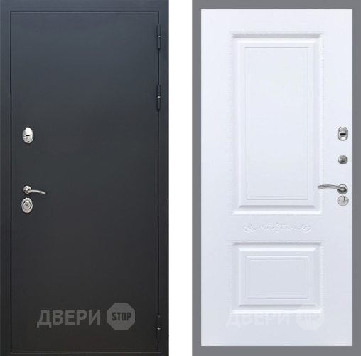 Входная металлическая Дверь Рекс (REX) 5 Черный Муар Смальта Силк Сноу