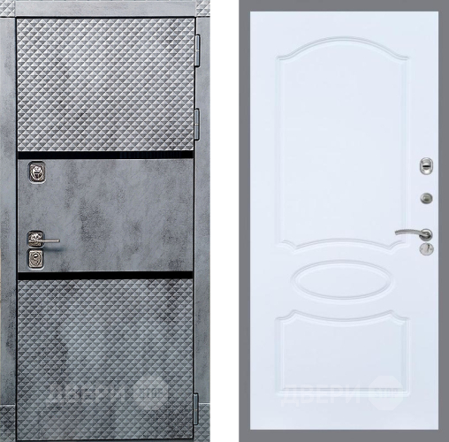 Входная металлическая Дверь Рекс (REX) 15 Бетон Темный FL-128 Силк Сноу