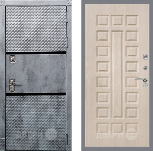 Входная металлическая Дверь Рекс (REX) 15 Бетон Темный FL-183 Беленый дуб