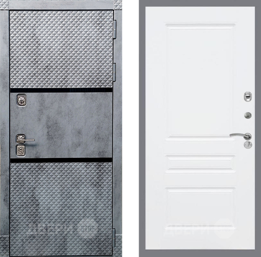 Входная металлическая Дверь Рекс (REX) 15 Бетон Темный FL-243 Силк Сноу