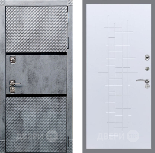 Входная металлическая Дверь Рекс (REX) 15 Бетон Темный FL-289 Белый ясень