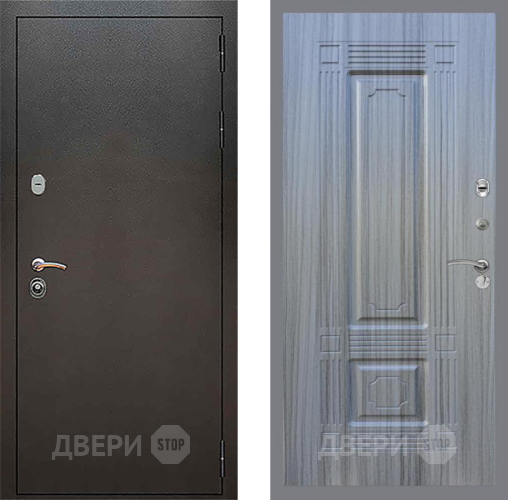 Входная металлическая Дверь Рекс (REX) 5 Серебро Антик FL-2 Сандал грей