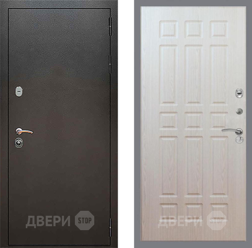 Входная металлическая Дверь Рекс (REX) 5 Серебро Антик FL-33 Беленый дуб