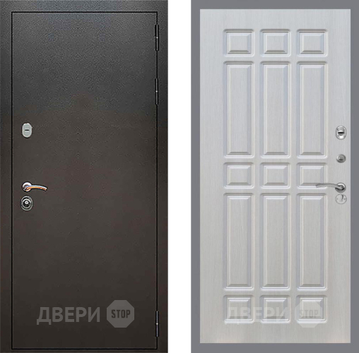 Входная металлическая Дверь Рекс (REX) 5 Серебро Антик FL-33 Лиственница беж