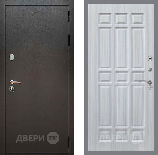 Входная металлическая Дверь Рекс (REX) 5 Серебро Антик FL-33 Сандал белый