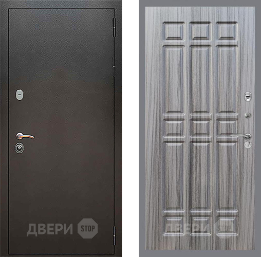 Входная металлическая Дверь Рекс (REX) 5 Серебро Антик FL-33 Сандал грей