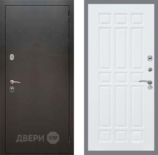 Входная металлическая Дверь Рекс (REX) 5 Серебро Антик FL-33 Силк Сноу