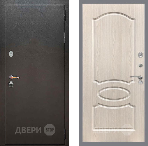Входная металлическая Дверь Рекс (REX) 5 Серебро Антик FL-128 Беленый дуб