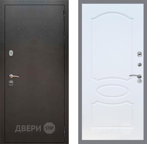 Входная металлическая Дверь Рекс (REX) 5 Серебро Антик FL-128 Белый ясень