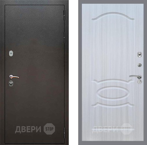 Входная металлическая Дверь Рекс (REX) 5 Серебро Антик FL-128 Сандал белый