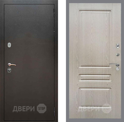 Входная металлическая Дверь Рекс (REX) 5 Серебро Антик FL-243 Беленый дуб