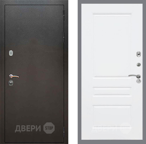 Входная металлическая Дверь Рекс (REX) 5 Серебро Антик FL-243 Силк Сноу