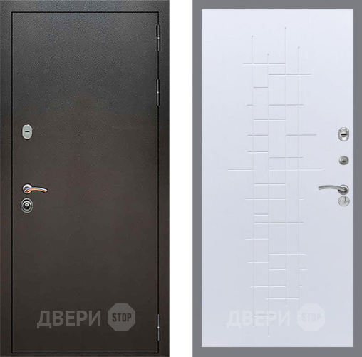 Входная металлическая Дверь Рекс (REX) 5 Серебро Антик FL-289 Белый ясень