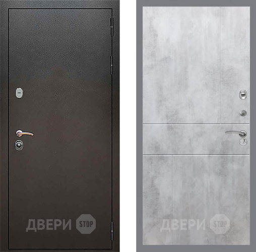 Входная металлическая Дверь Рекс (REX) 5 Серебро Антик FL-290 Бетон светлый