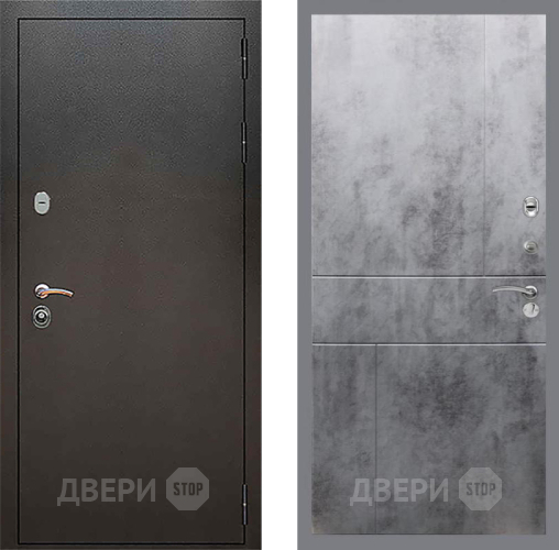 Входная металлическая Дверь Рекс (REX) 5 Серебро Антик FL-290 Бетон темный