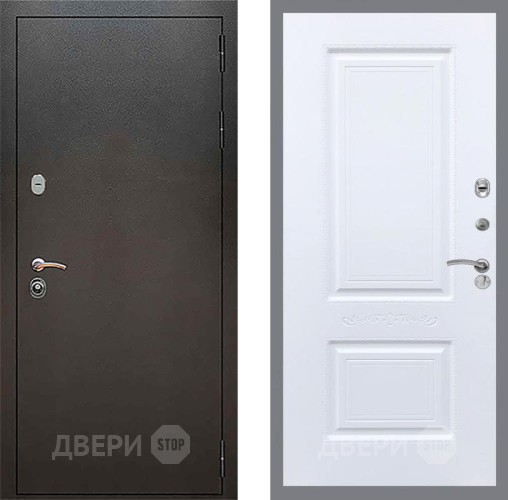 Входная металлическая Дверь Рекс (REX) 5 Серебро Антик Смальта Силк Сноу