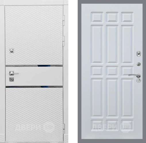 Входная металлическая Дверь Рекс (REX) 15 Силк Сноу FL-33 Белый ясень