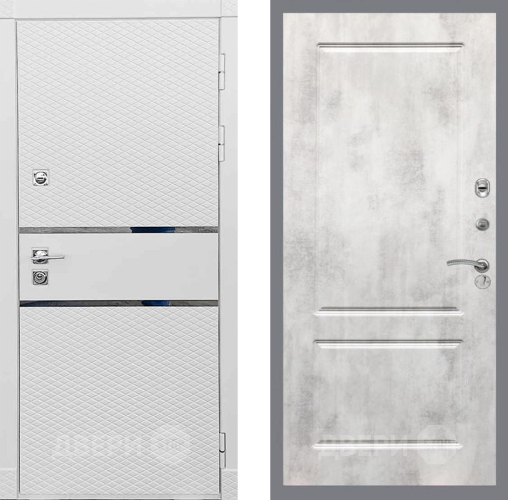 Входная металлическая Дверь Рекс (REX) 15 Силк Сноу FL-117 Бетон светлый