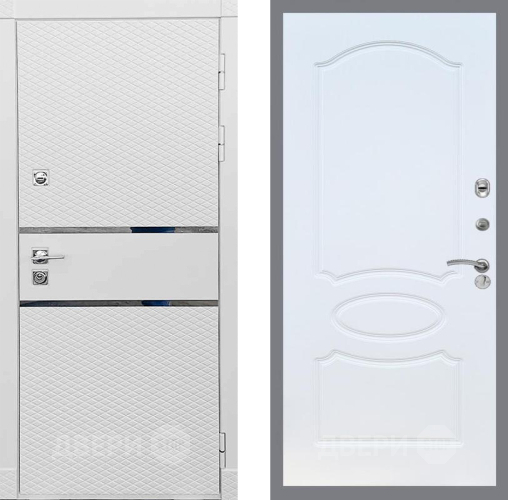Входная металлическая Дверь Рекс (REX) 15 Силк Сноу FL-128 Белый ясень