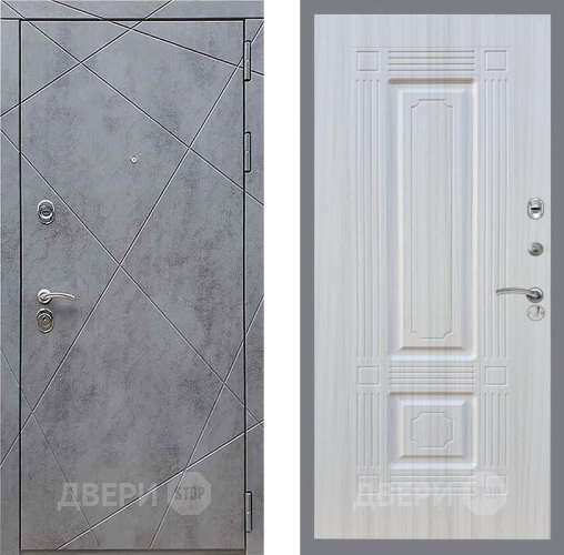 Входная металлическая Дверь Рекс (REX) 13 Бетон Темный FL-2 Сандал белый