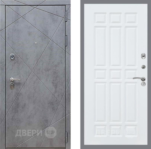 Входная металлическая Дверь Рекс (REX) 13 Бетон Темный FL-33 Силк Сноу