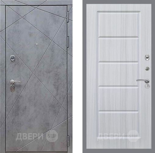 Входная металлическая Дверь Рекс (REX) 13 Бетон Темный FL-39 Сандал белый