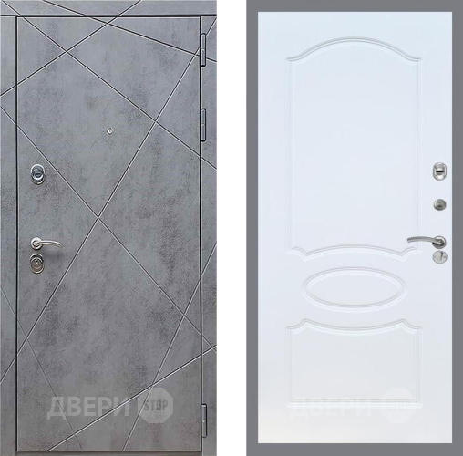 Входная металлическая Дверь Рекс (REX) 13 Бетон Темный FL-128 Белый ясень