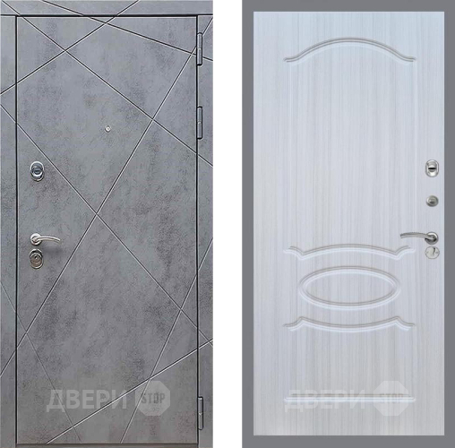 Входная металлическая Дверь Рекс (REX) 13 Бетон Темный FL-128 Сандал белый