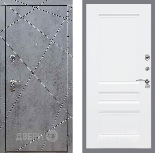 Входная металлическая Дверь Рекс (REX) 13 Бетон Темный FL-243 Силк Сноу