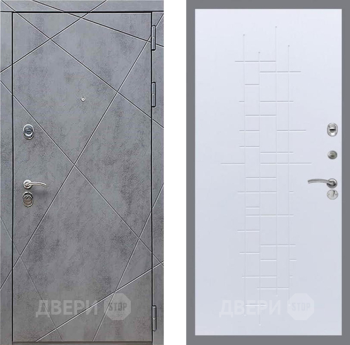 Входная металлическая Дверь Рекс (REX) 13 Бетон Темный FL-289 Белый ясень